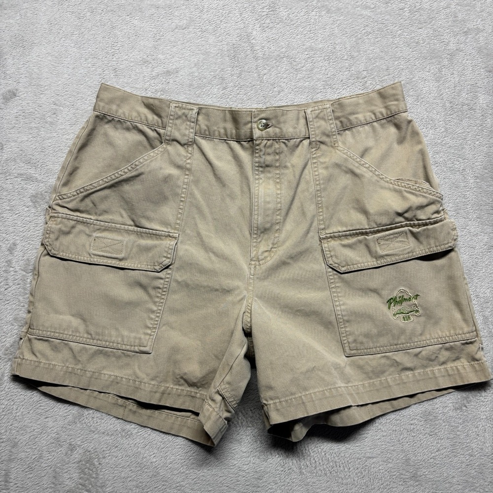 Vintage Columbia Cargo Shorts Mens 36 Khaki Outdoor Gorpcore Safari Philmont USA